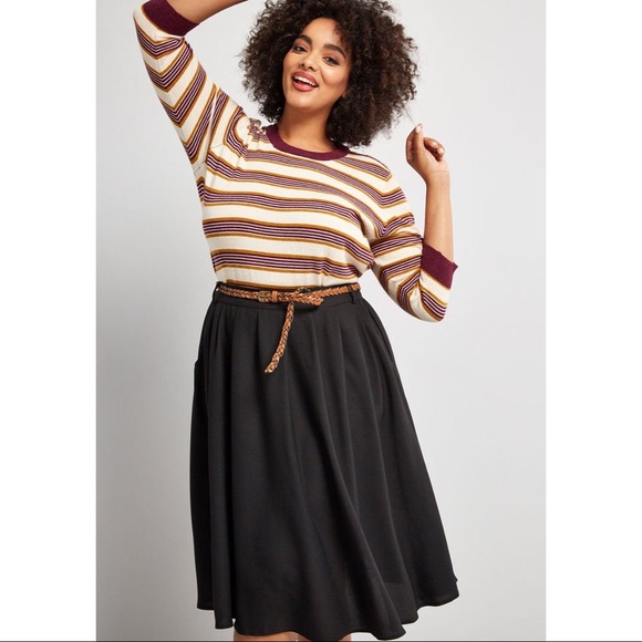 ModCloth Black Midi Skirt - Picture 2 of 5